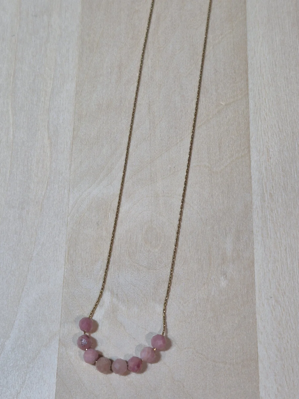 🩷💛NEW🩷💛 PRETTY!! Stsinless Steel Natural Stone Faceted RODOCROSITE Necklace
